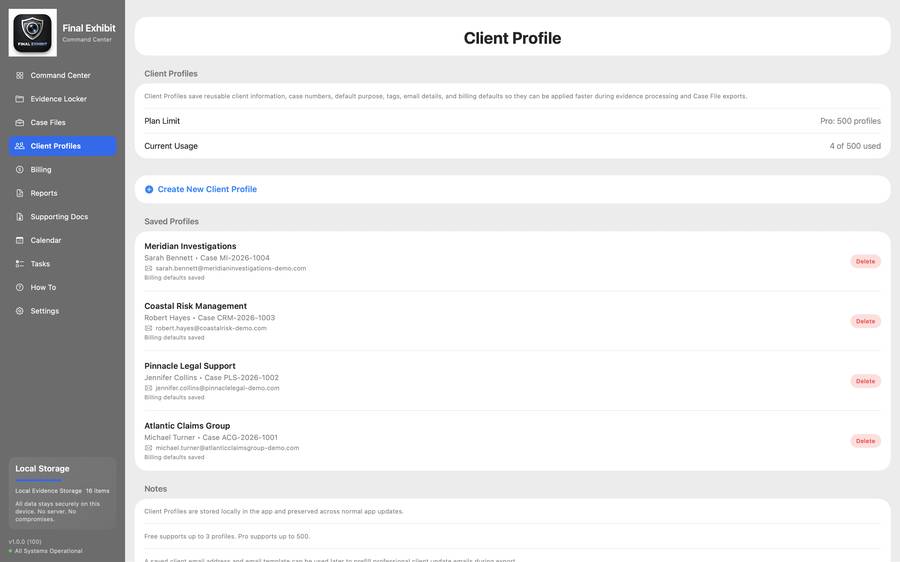 Client Profiles Mac