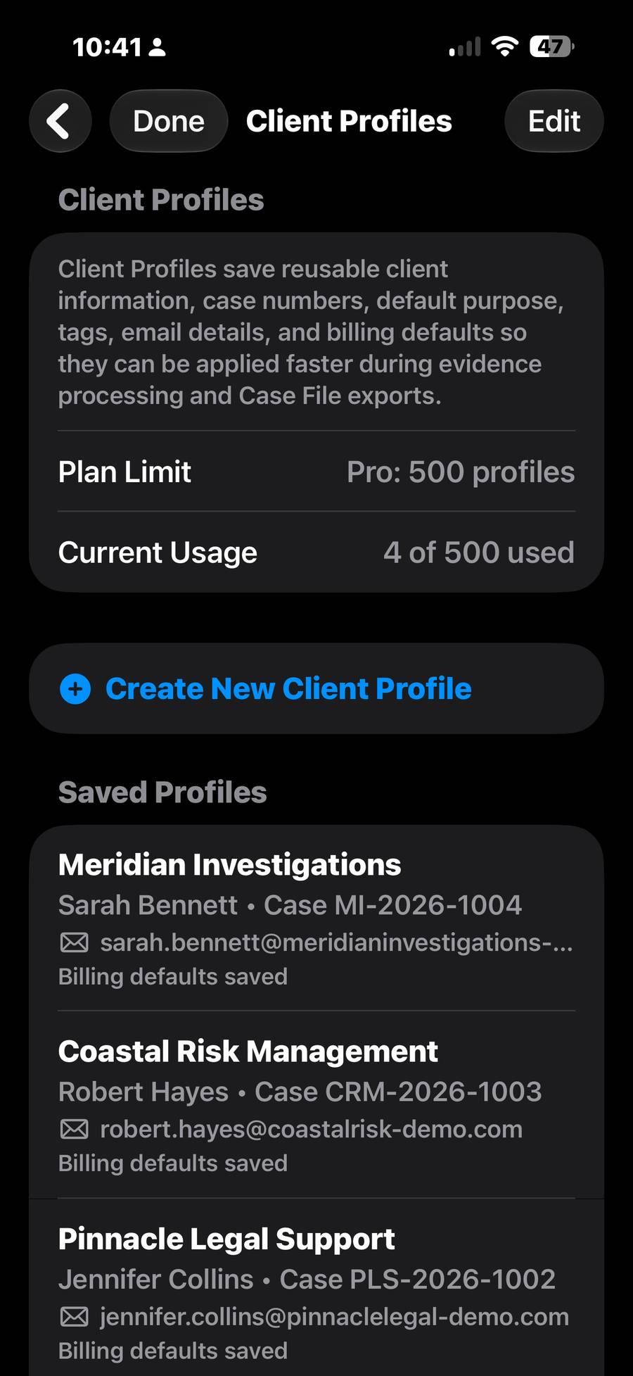 iPhone Client Profiles